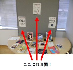 展示の様子　問題の掲示場所（3か所）